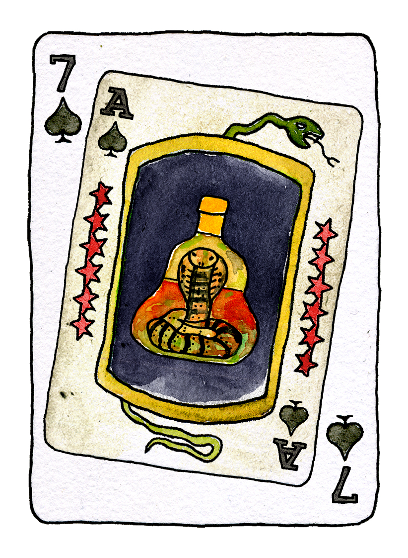 Vietnam Romance Snakewine Seven of Spades by eddo3ddo