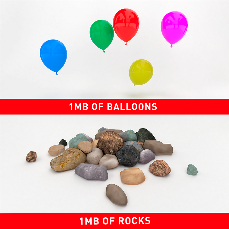 1MB of Balloons / 1MB of Rocks thumbnail